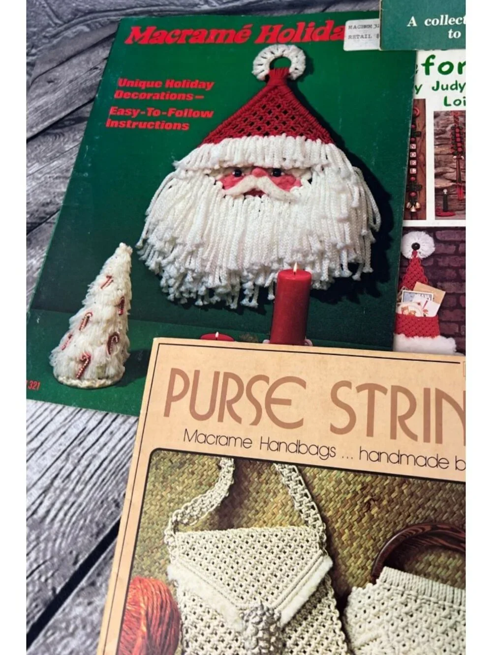 Vintage Macrame Pattern Books Handbags Plant Hangers Christmas Lot of 10 - Picture 9 of 14